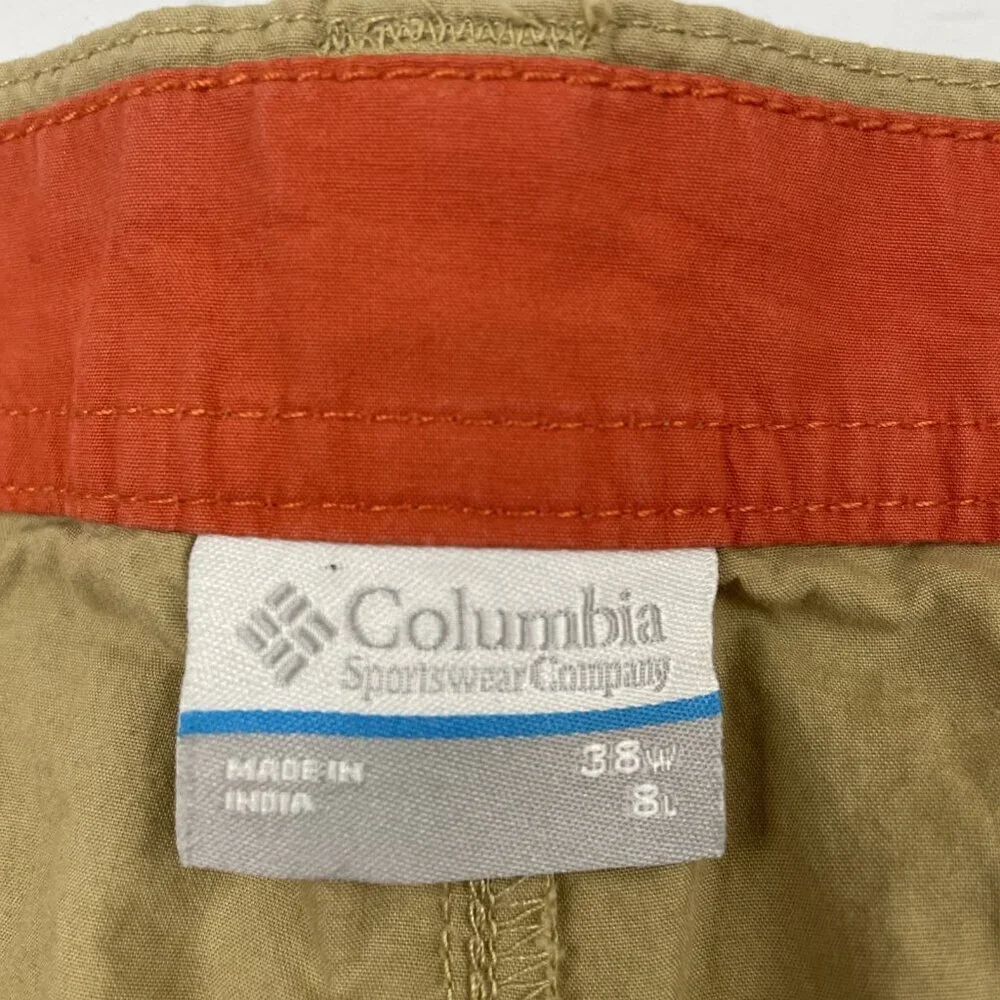 Columbia Chino Shorts Men’s 38x8 Beige Flat Front Outdoor Hiking Camping